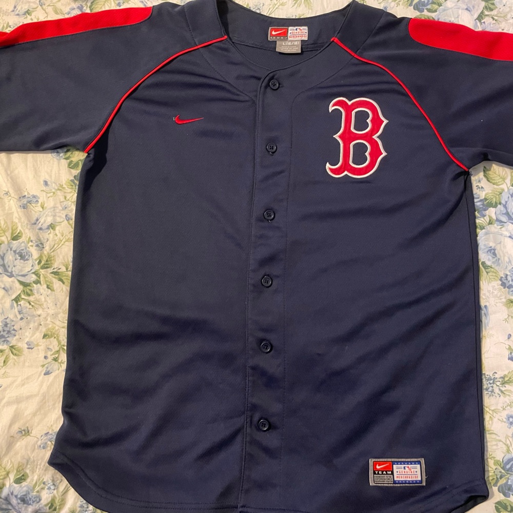 Nike MLB Boston Red Sox Jersey Youth Large (16/18) Navy Blue